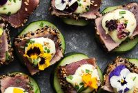 Seared Ahi Tuna Cucumber Bites with Spicy Wasabi Mayo
