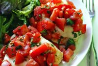 Grilled Chicken Topped with Fresh Tomato Bruschetta
