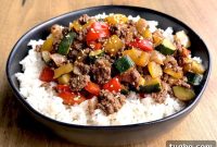 Beef and Pepper Rice Bowls