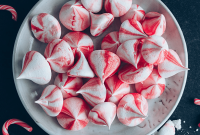 Vegan Candy Cane Meringue Kisses Recipe