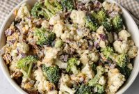 High-Protein Ranch Broccoli and Cauliflower Salad