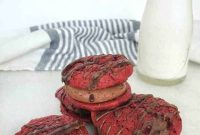 Red Velvet Cookies Topped with Nutella Cream Cheese Frosting