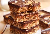 No-Bake Chocolate Tahini Oat Bars with Dates