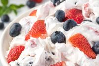 Patriotic Red, White and Blue Cheesecake Salad Recipe