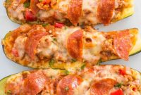 Pizza-Stuffed Zucchini Boats with Melted Mozzarella