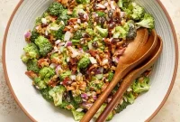Dairy-Free Broccoli Salad Recipe with Cranberries and Almonds