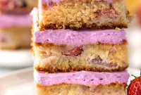 Low-Carb Strawberry Lemon Blondies, Keto and Gluten-Free