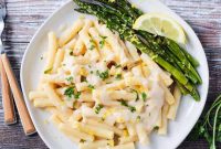 Creamy Nut Free Vegan White Sauce Pasta
