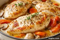Tender Dutch Oven Chicken Breasts with Garlic and Herbs