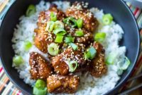 Sticky Sweet and Spicy Chicken Rice Bowls in 30 Minutes