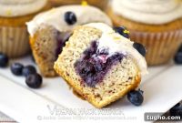 Banana Cupcakes with Berry Filling and Lemon Coconut Frosting