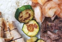 Hibachi Dinner at Home with Steak Shrimp and Fried Rice