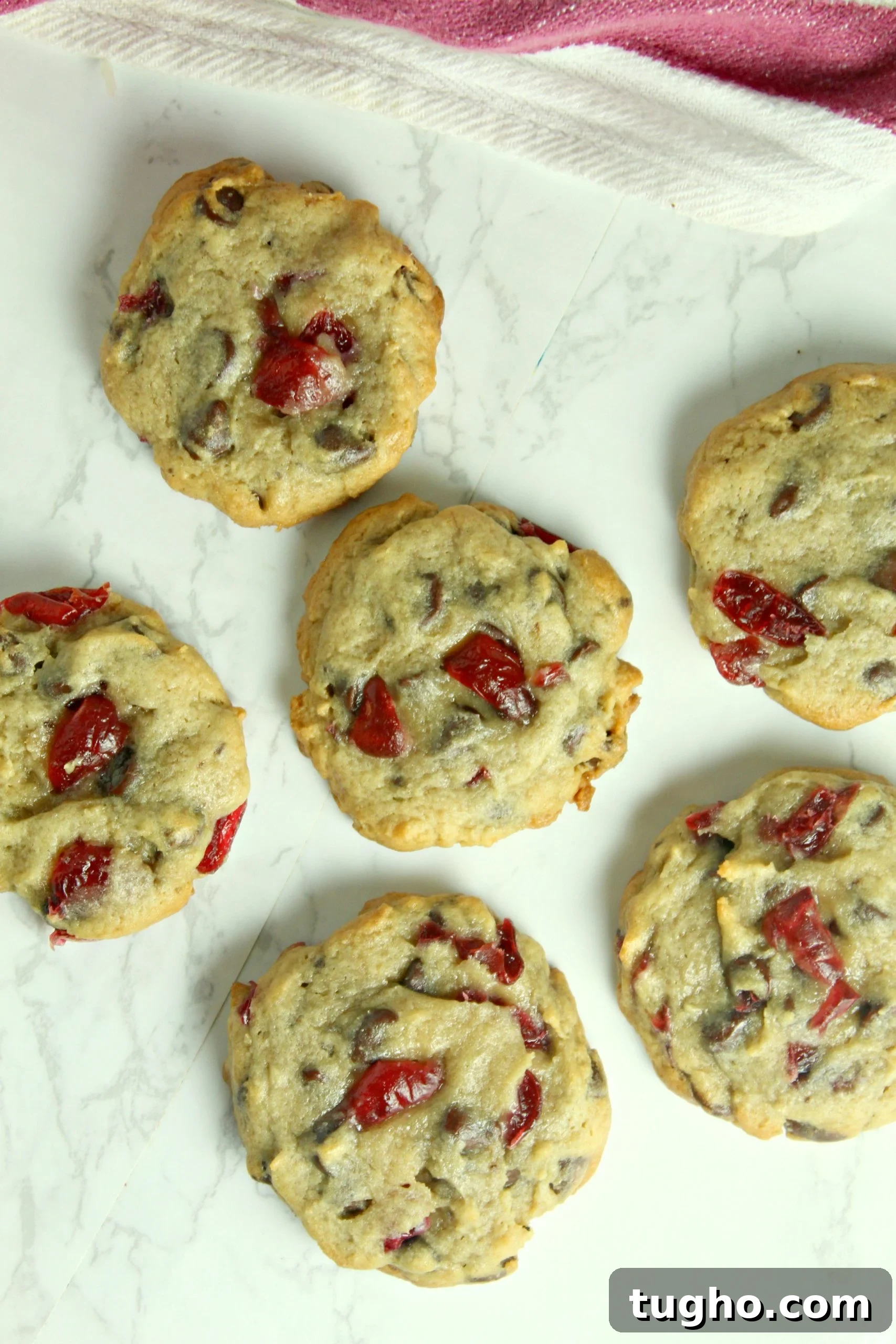 Homemade Cherry Garcia Cookies with Chocolate Chunks 3 Baked Cherry Garcia Cookies on a plate