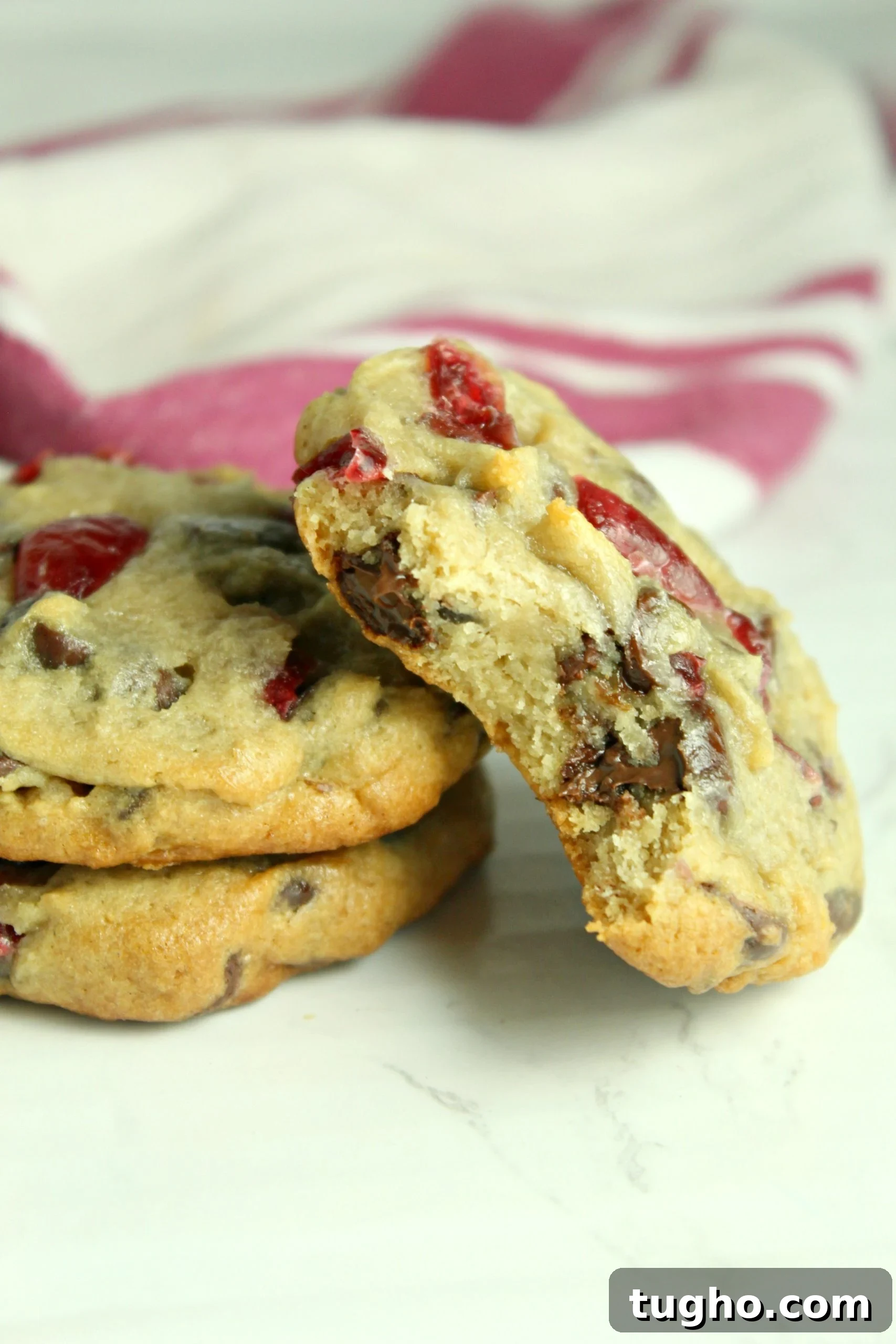 Homemade Cherry Garcia Cookies with Chocolate Chunks 7 Freshly baked Cherry Garcia Cookies cooling