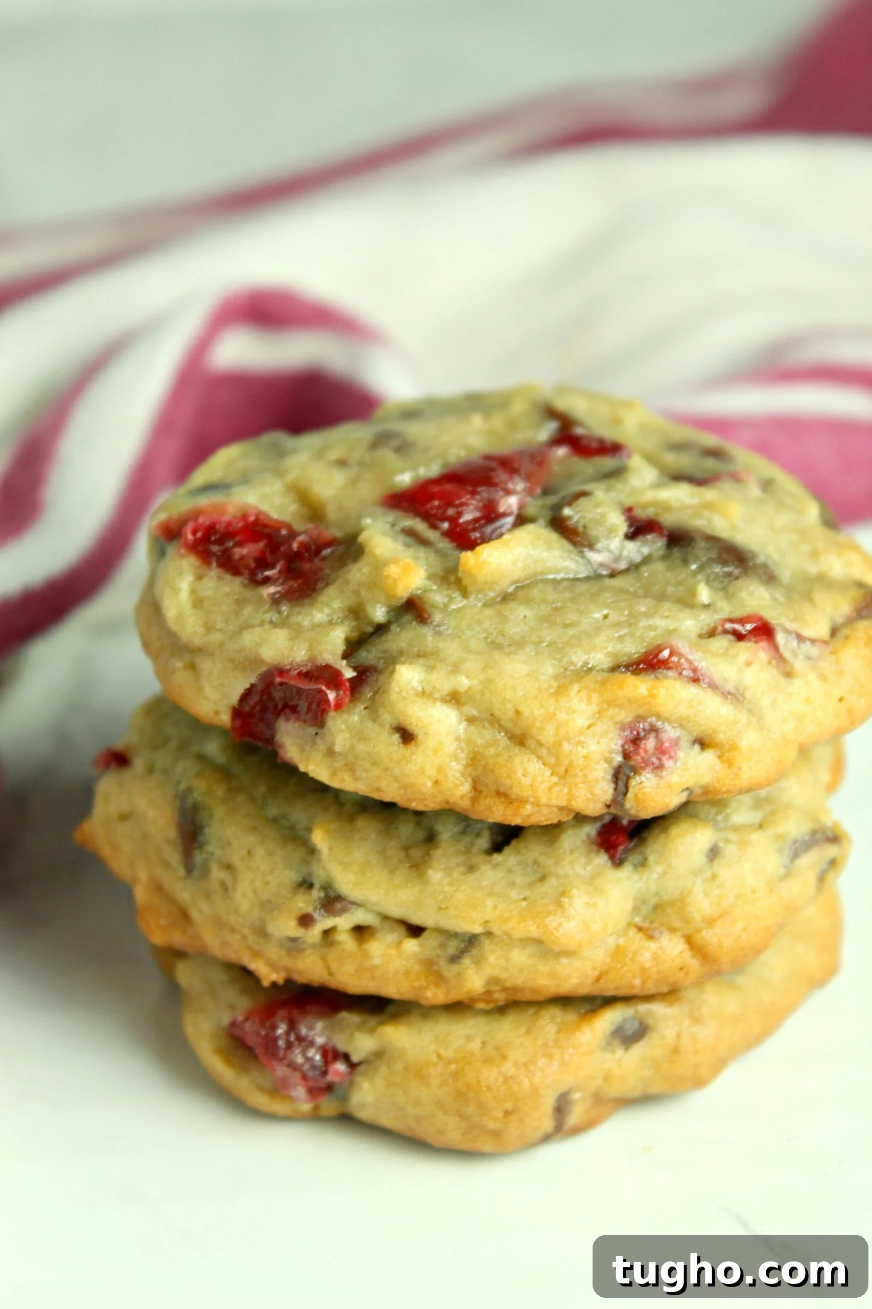 Homemade Cherry Garcia Cookies with Chocolate Chunks 8 Cookies cooling on a rack