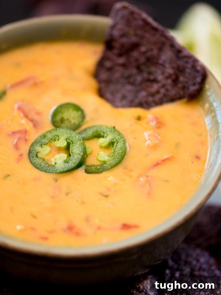 Smoked Queso Dip: Creamy, Smoky Recipe for Parties 5 smoked queso in a bowl with jalapeno slices and a chip