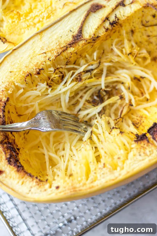 air fryer spaghetti squash cooking process
