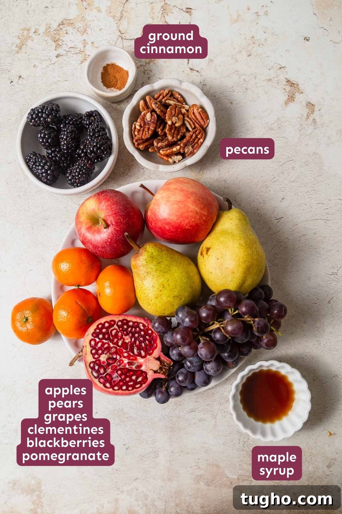 ingredients for fall fruit salad