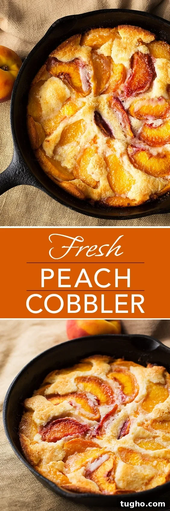 Fresh Peach Cobbler Recipe with Buttery Crust 5 Fresh Peach Cobbler with a hint of almond is so yummy, and easy to make. simplyhappyfoodie.com
