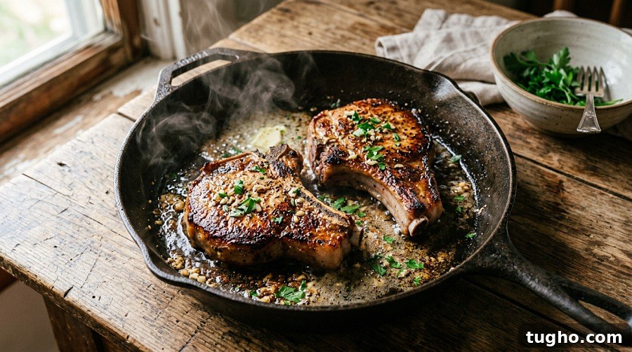 Classic Pan-Seared Garlic Butter Pork Chops
