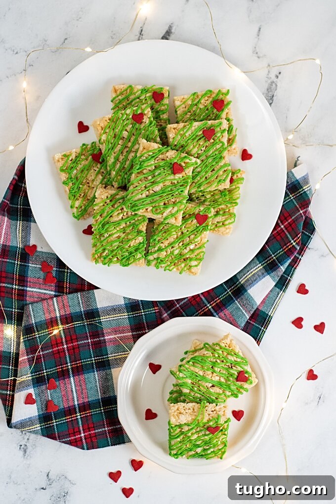 Grinch Rice Krispie Treats Recipe for Holiday Parties 6 img 14409 12