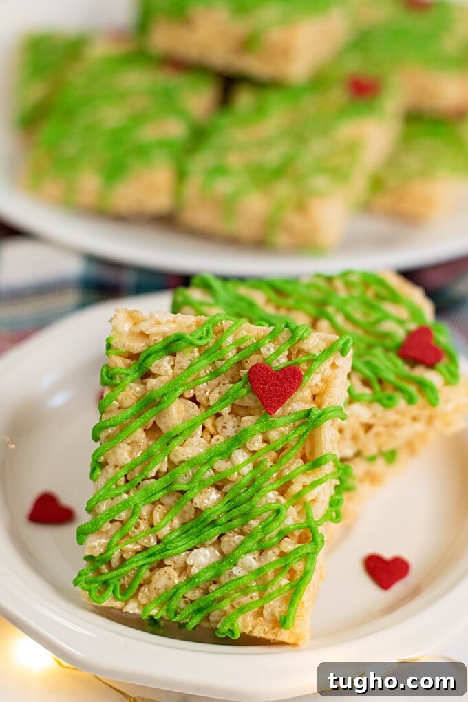 Grinch Rice Krispie Treats Recipe for Holiday Parties 7 img 14409 14