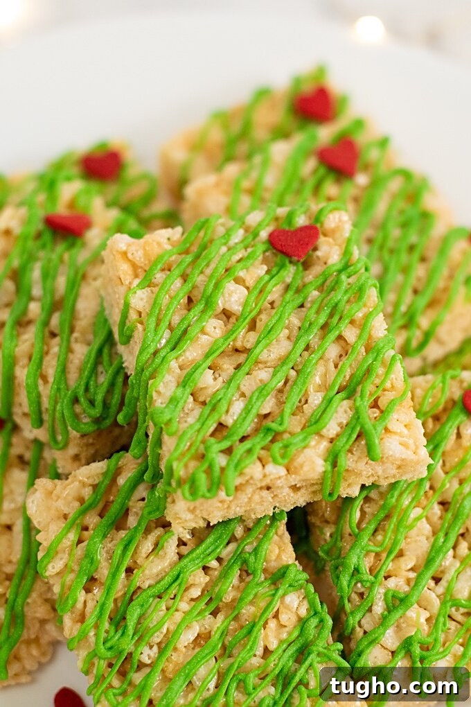 Grinch Rice Krispie Treats Recipe for Holiday Parties 8 img 14409 16