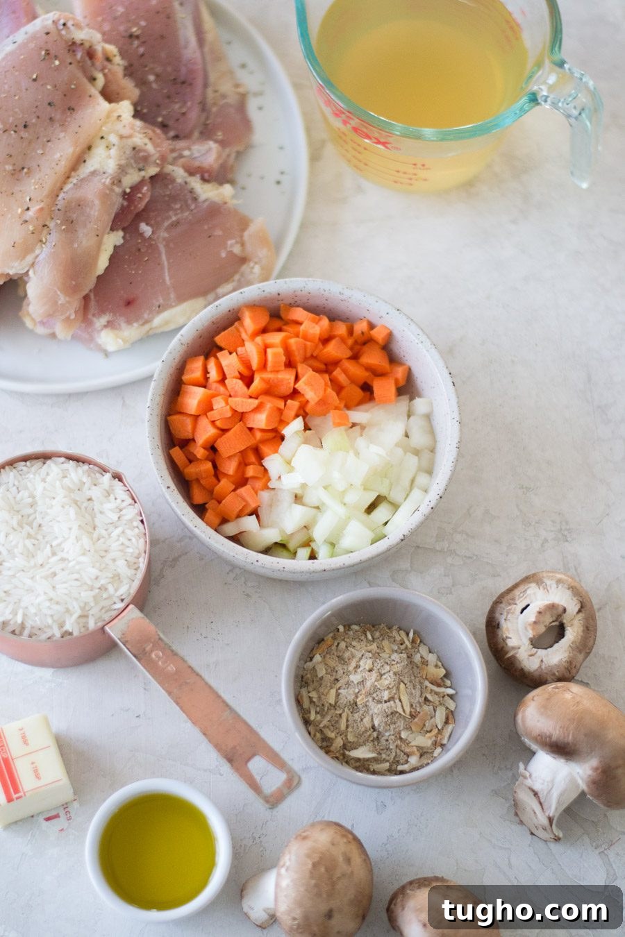 French Onion Chicken and Rice Ingredients | Sarcastic Cooking