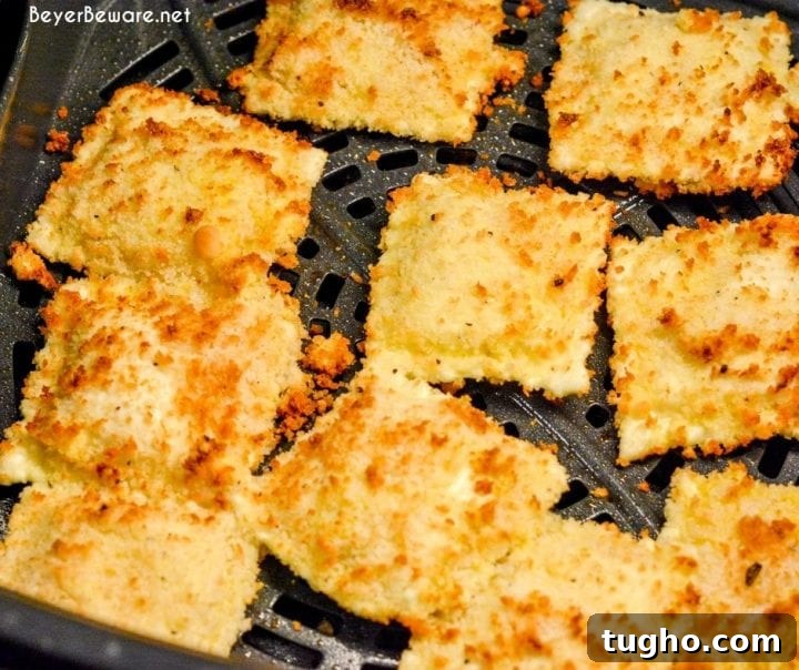 Air Fryer Toasted Ravioli: Crispy Golden Bites in Minutes 6 Toasted ravioli served with marinara and parmesan
