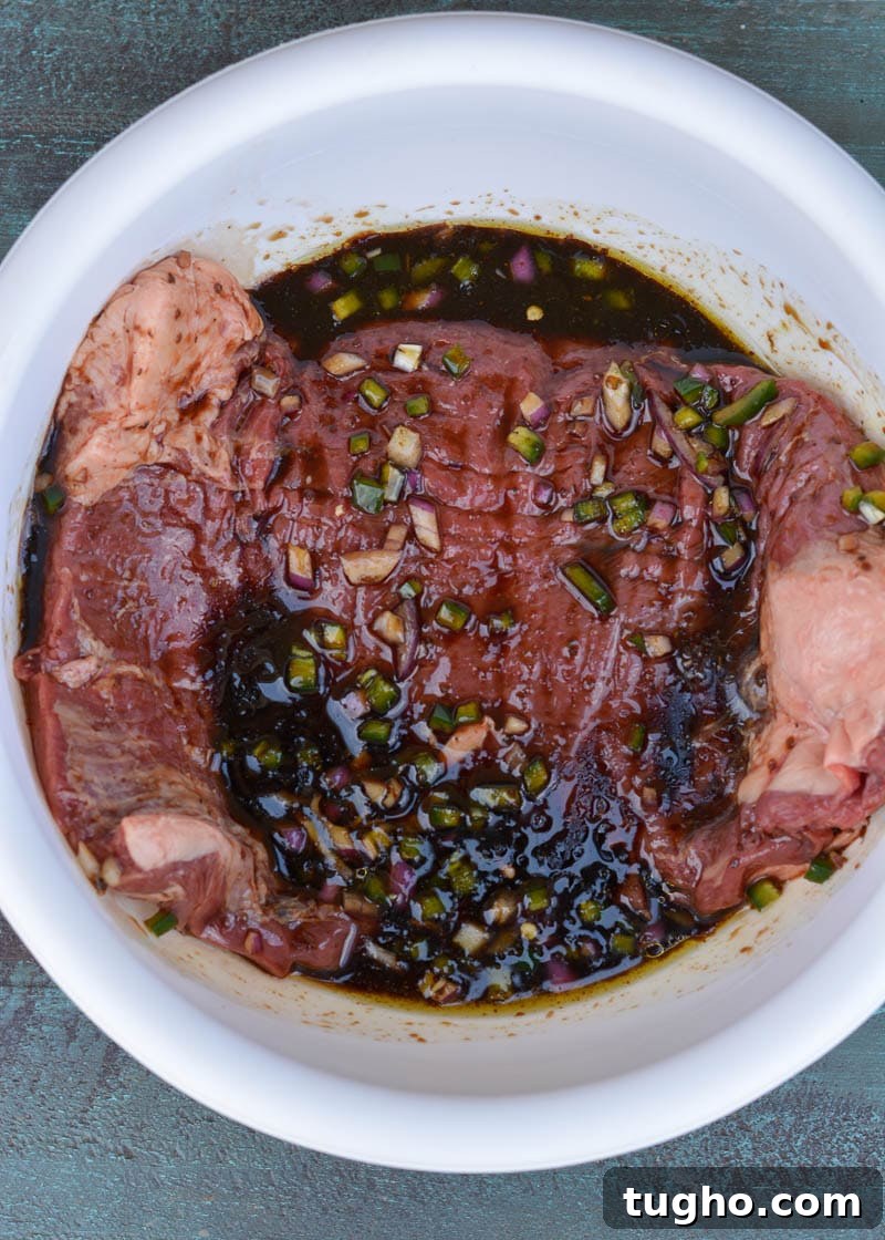 Juicy Marinated Flank Steak Recipe 6 Searing flank steak for fajitas