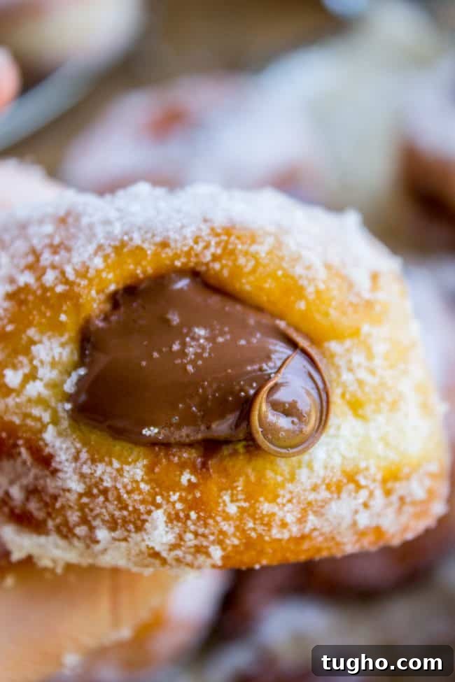 Filled Donuts with Nutella filled donuts with swirl of nutella