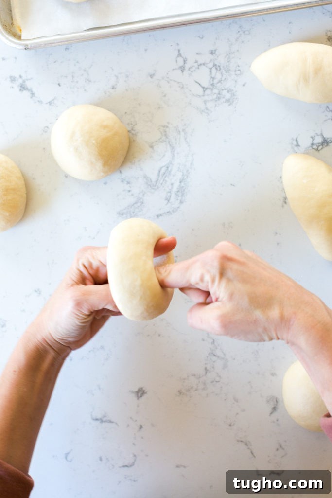Finished poke and spin bagel shape