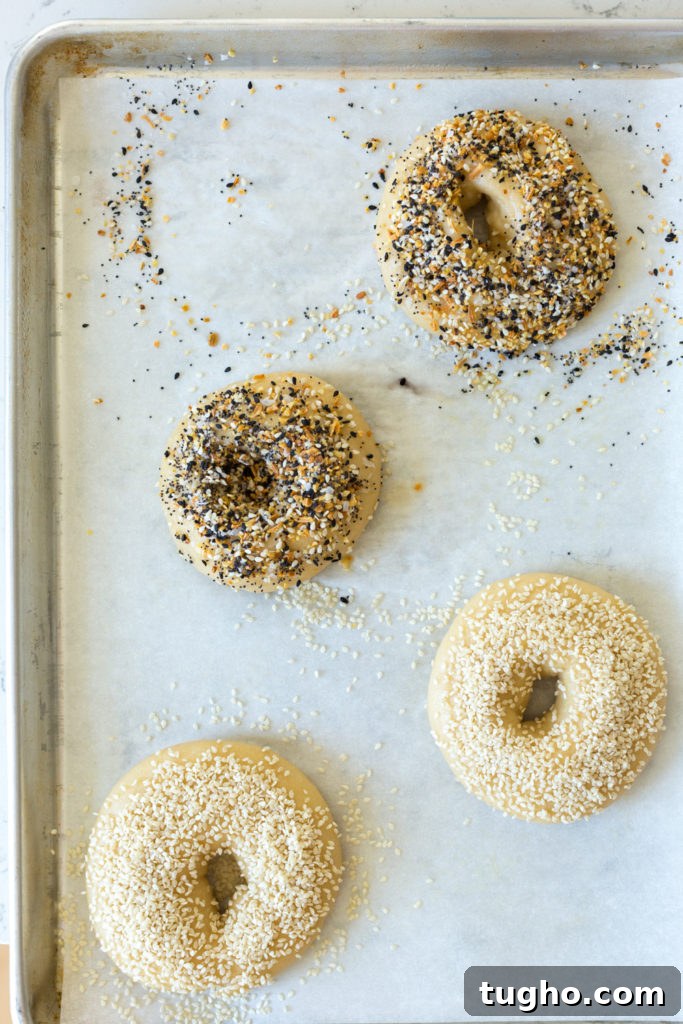 everything and sesame topped bagels