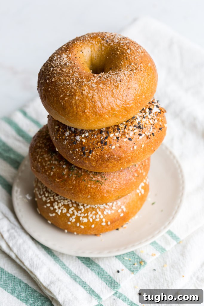 bagels stacked