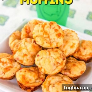 plate of pimento cheese biscuit muffins