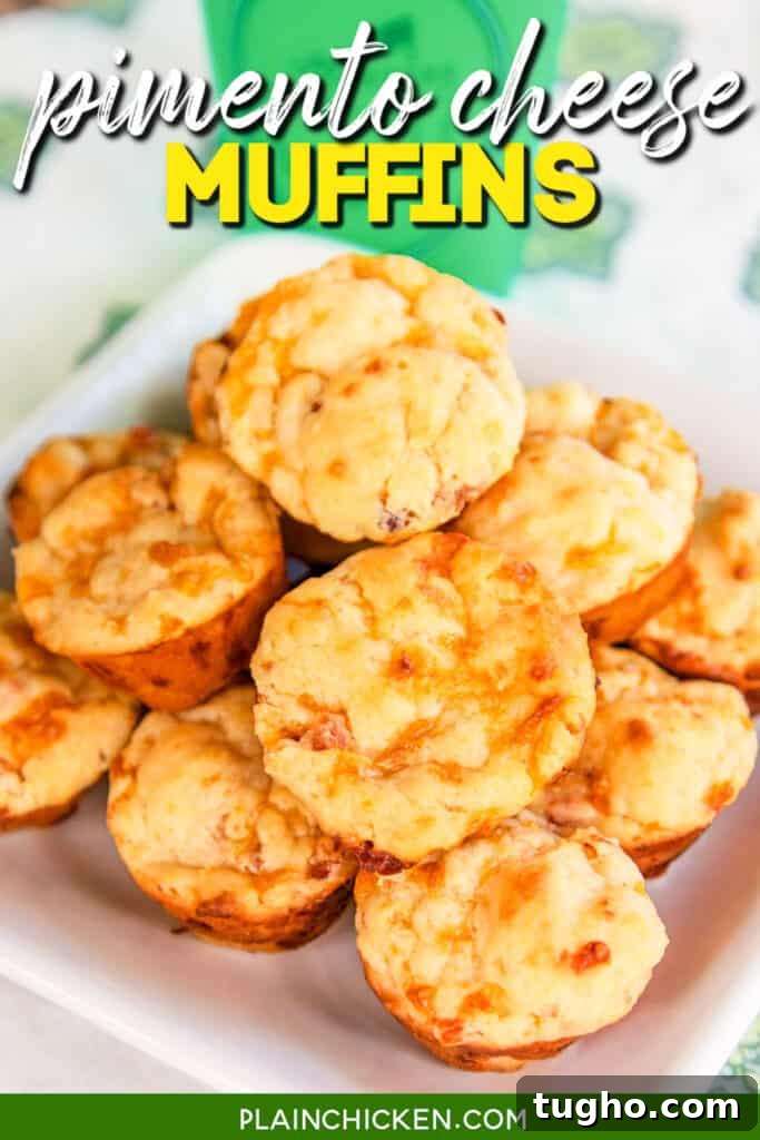 Pimento Cheese Muffins Recipe for The Masters 5 plate of pimento cheese biscuit muffins