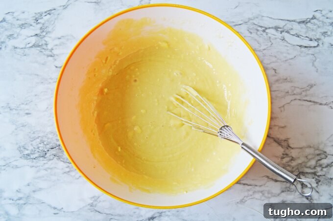Prepared yellow cake batter