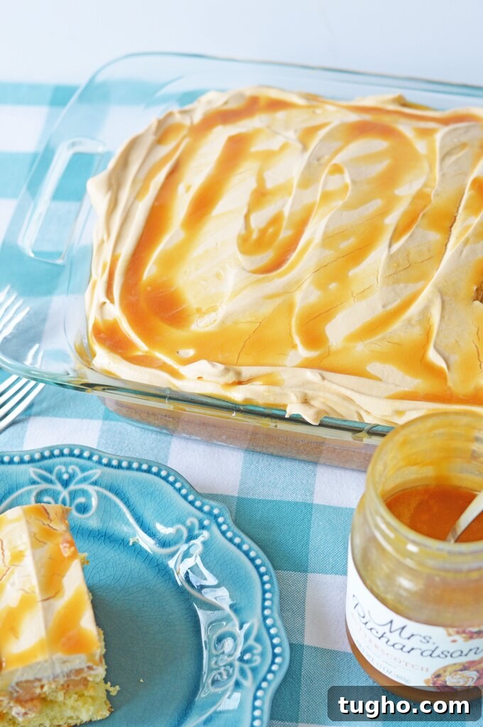 Butterscotch cake with creamy topping