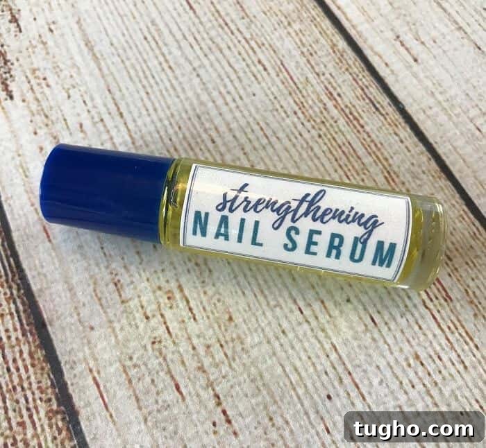 Restore Weak, Dry, Brittle Nails with Essential Oil Serum 7 Labeled nail serum roller bottle