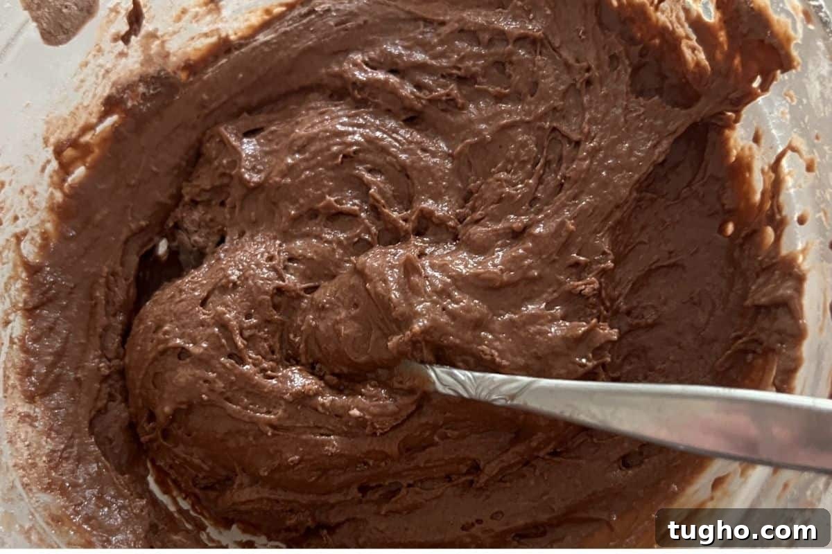 Moist Baked Chocolate Donuts Recipe 6 All the dry and wet ingredients combined together in a bowl.