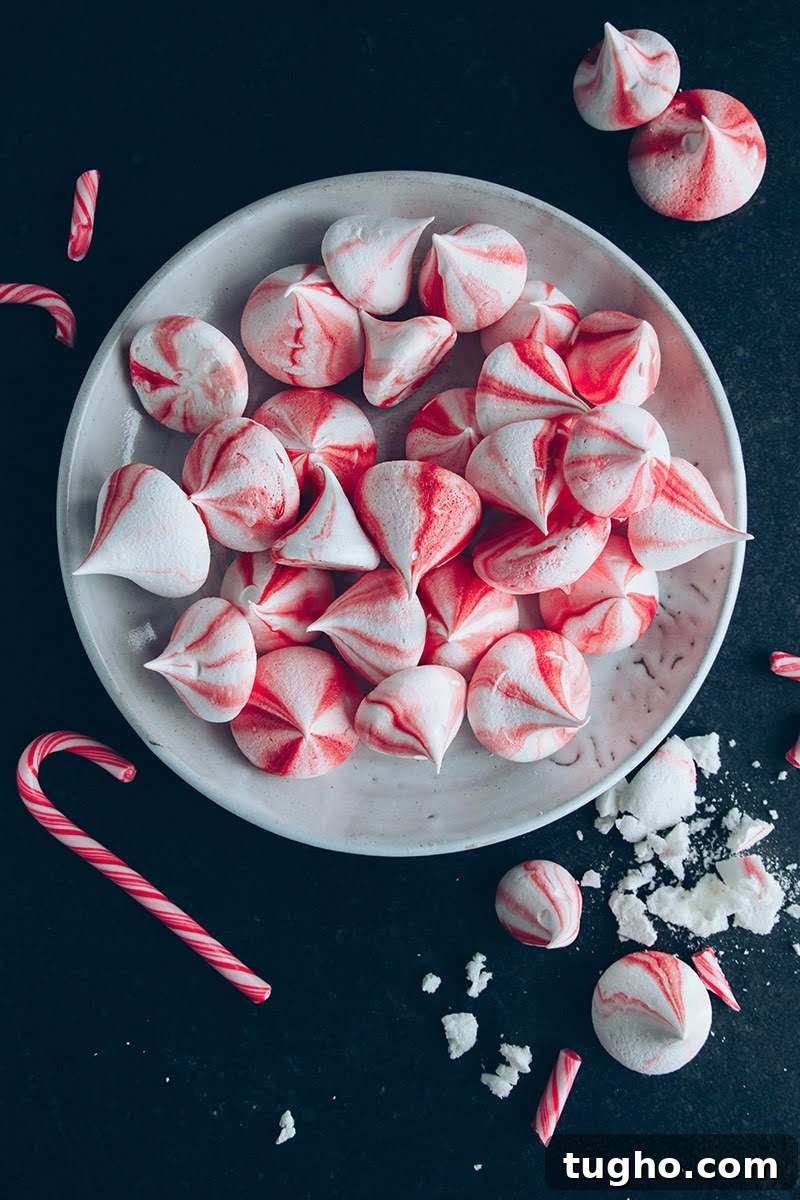 Vegan Candy Cane Meringue Kisses Recipe 2 Vegan Candy Cane Meringue Kisses