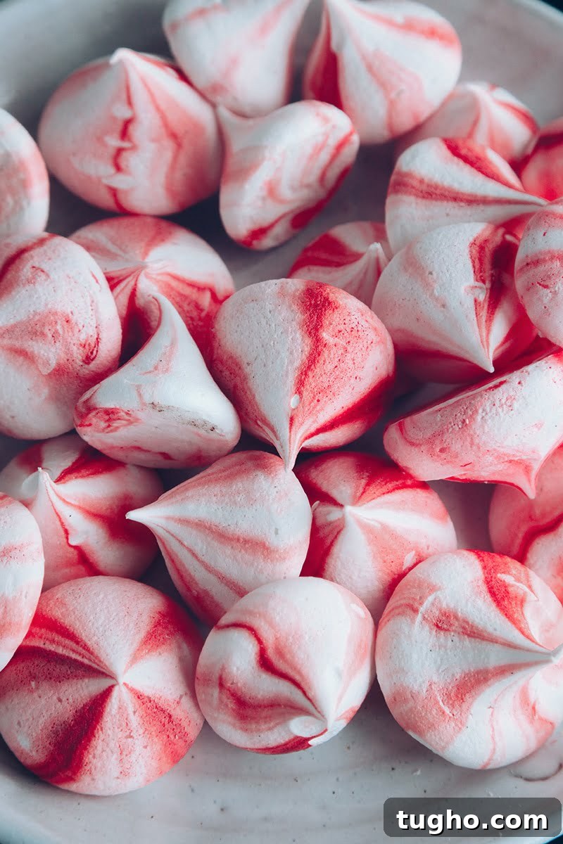 Vegan Candy Cane Meringue Kisses Recipe 3 Vegan Candy Cane Meringue Kisses