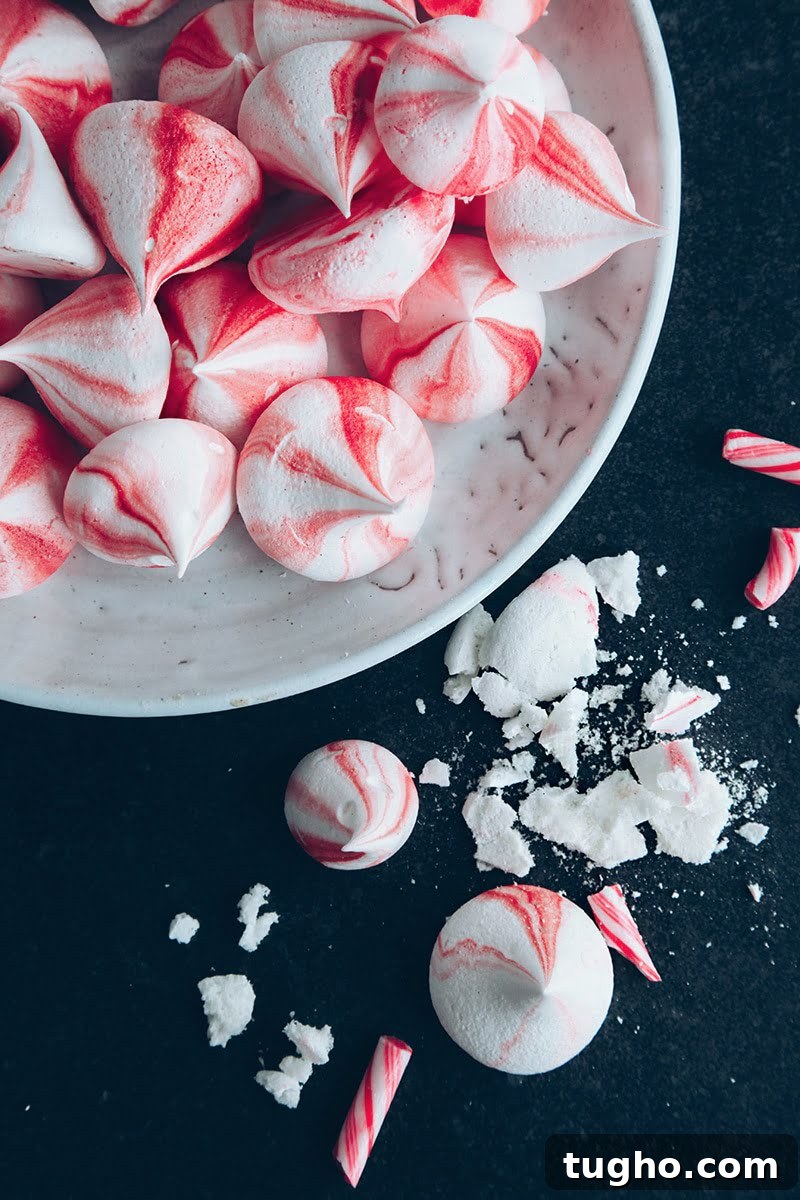 Vegan Candy Cane Meringue Kisses Recipe 4 Vegan Candy Cane Meringue Kisses