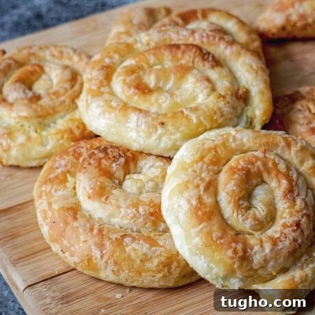Savory Cheese Puff Pastry Pinwheels Recipe 4 Golden, flaky savory cheese puff pastry pinwheels spirals rolls