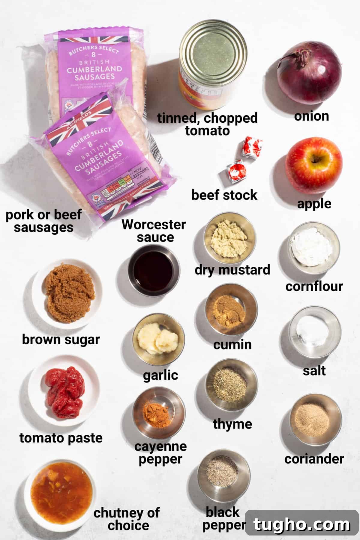 Devilled Sausages Recipe with Tangy Tomato Glaze 5 Devilled sausages ingredients.
