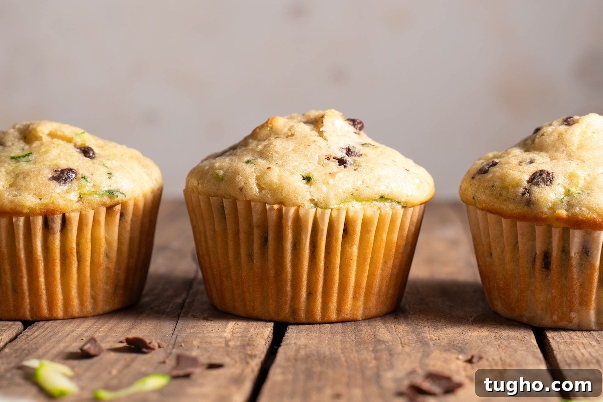 Three muffins lined up in a row