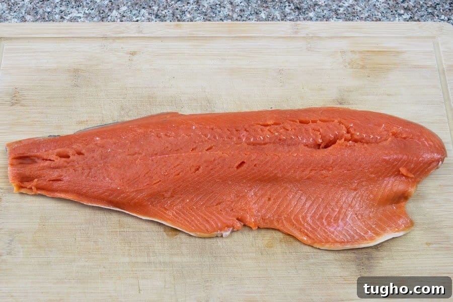 wild caught sockeye salmon filet for jerky