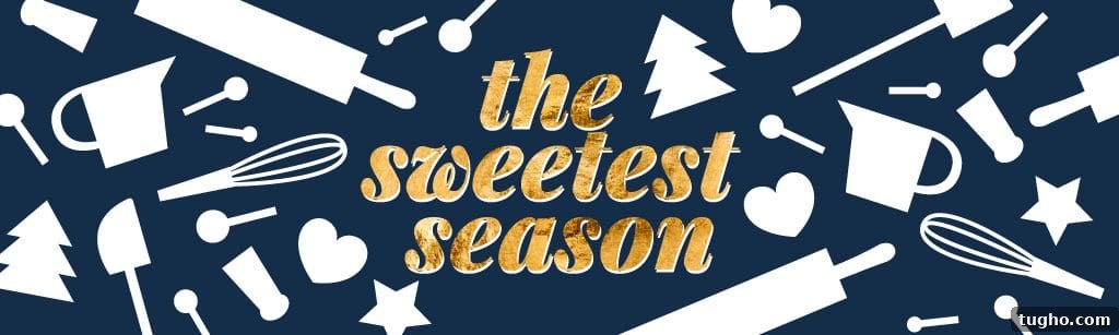 Host a Cookie Swap Party: Invitations, Recipes and Tips 7 Banner for The Sweetest Season including baking utensils