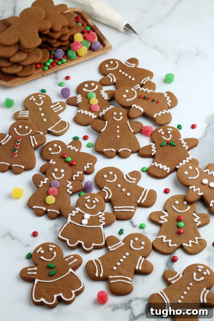 Decorated gingerbread man cookies