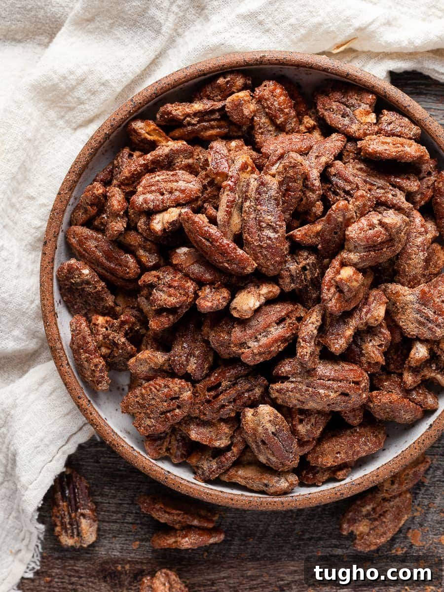 Cinnamon-Spiced Gluten-Free Pecans Recipe 8 a bowl of gluten free cinnamon spiced pecans